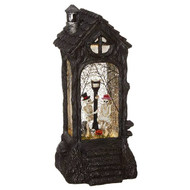 LANTERN LED HOUSE WITH SKELETON COUPLE 11"