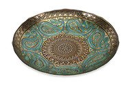 BOWL GLASS PAISLEY 16"