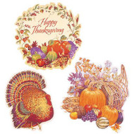 CUTOUTS THANKSGIVING ASSORTMENT 3 DESIGNS