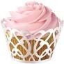CUPCAKE WRAPS WHITE SWIRL 48 CT
