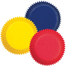 Assorted Primary Color Baking Cups 75ct Wilton