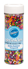 Jumbo Rainbow Nonpareils Sprinkles 4.8oz. Wilton