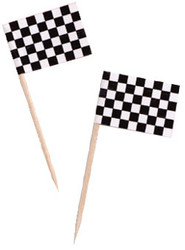 PARTY PICK CHECKERED FLAG x 50
