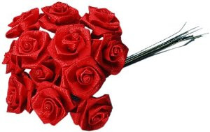 Ribbon Roses Red .75