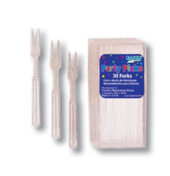 PARTY PICKS FORKS MINI CLEAR 3" 30 CT