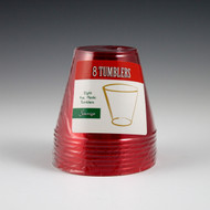 TUMBLERS 9 OZ.  8 CT RED PLASTIC