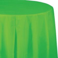TABLECOVER PLASTIC ROUND CITRUS GREEN