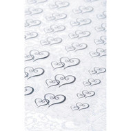 STICKERS DOUBLE HEART SILVER 53 CT