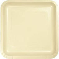 PLATES SQUARE 9 IN. IVORY 18 CT