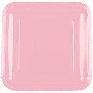 PLATES SQUARE  9 IN. CLASSIC PINK 18 CT