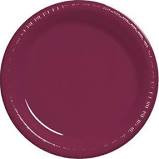 PLATES 9 IN. BURGUNDY 24 CT