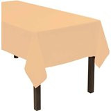 PLASTIC TABLE COVER ROLL 100' PEACH & CREAM