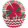 BAKING CUPS STRIPES RED/WHITE/GREEN  75 CT