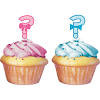 PICKS CUPCAKE BOW OR BOW TIE PINK/BLUE 12 CT