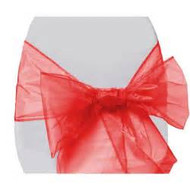 CHAIR BOWS RED ORGANZA  10 ct