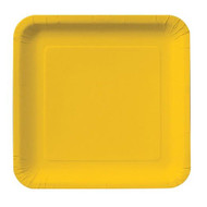 PLATES SQUARE 7 IN. SCHOOL BUS YELLOW 18 CT
