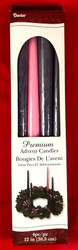 ADVENT TAPERS 3 PURPLE 1 PINK 4PK