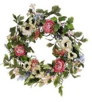 WREATH MIXED FLORAL 24"