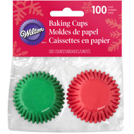 BAKING CUPS MINI RED/GREEN 100 CT