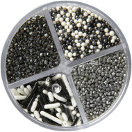 SPRINKLES SILVER & BLACK MIX 3.8 OZ.