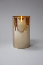 RADIANCE REALISTIC FLAME CANDLE 3.5"X6" CHAMPAGNE GOLD