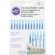CANDLES COLOR FLAME BLUE 12 CT