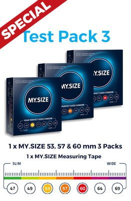 Special - MY.SIZE Test Pack 3 - 53 mm, 57 mm & 60 mm 3 packs