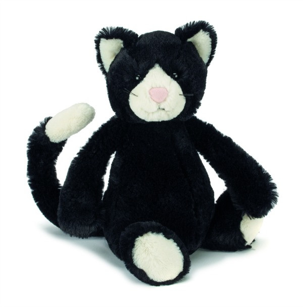 black and white stuffed animal cat