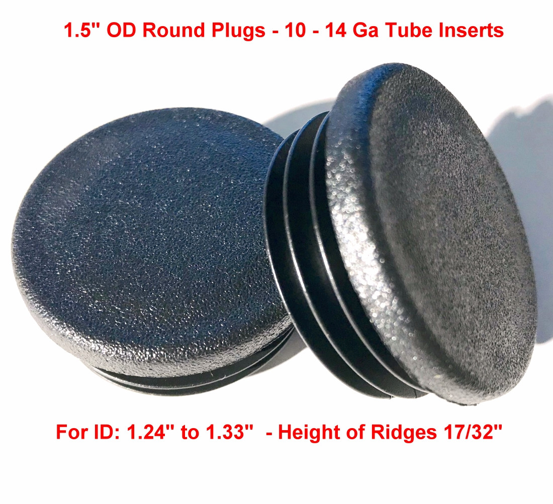 (Pack of 8) 1 1/2" Round (10 14 Ga 1.24" to 1.33" ID) Plastic Tubing Plug 1.5 Inch End Cap