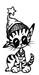 Cool Cat Rubber Stamp - 80A04
