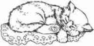Napping Kitten Rubber Stamp - 18A04