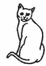Small Cat Rubber Stamp - 3A19