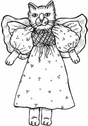 Angel Cat Rubber Stamp - 5A12