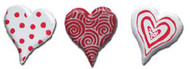 Red Patterned Heart Brads