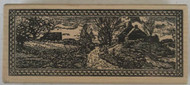 Magenta Country Scene Rubber Stamp