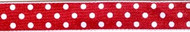 Red with White Dots Satin Ribbon