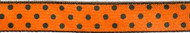 Orange with Black Dots Satin Ribbon