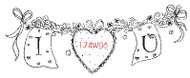 I Love You Rubber Stamp - 174W06