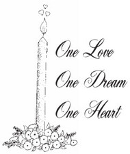 One Love One Dream One Heart Rubber Stamp - 153W05
