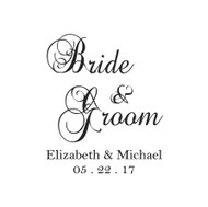 Custom Bride & Groom Rubber Stamp