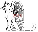 Cat with Wings Rubber Stamp - 2D10