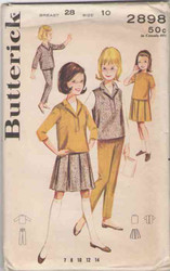 Vintage Butterick 2898 Sewing Pattern