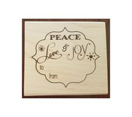 Peace Love Joy Rubber Stamp 