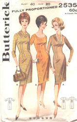 Butterick 2535 Misses Dress Vintage Sewing Pattern Size 20