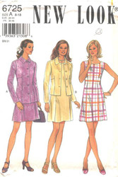 Uncut Vintage New Look 6725 Misses  Dress and Jacket Sewing Pattern Sizes 8-18