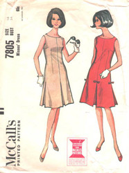 Vintage McCalls 7805 Misses Dress Sewing Pattern Size 14