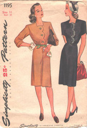Factory Folded Vintage Simplicity 1195 Sewing Pattern Size 14
