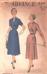 Uncut Vintage Advance 6200 Sewing Pattern Size 14 1/2