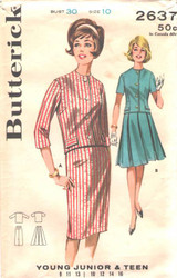 Butterick 2637 Teen Jacket & Skirt Vintage Sewing Pattern Size 10