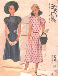Vintage McCall 6937 Misses Dress Sewing Pattern Size 12